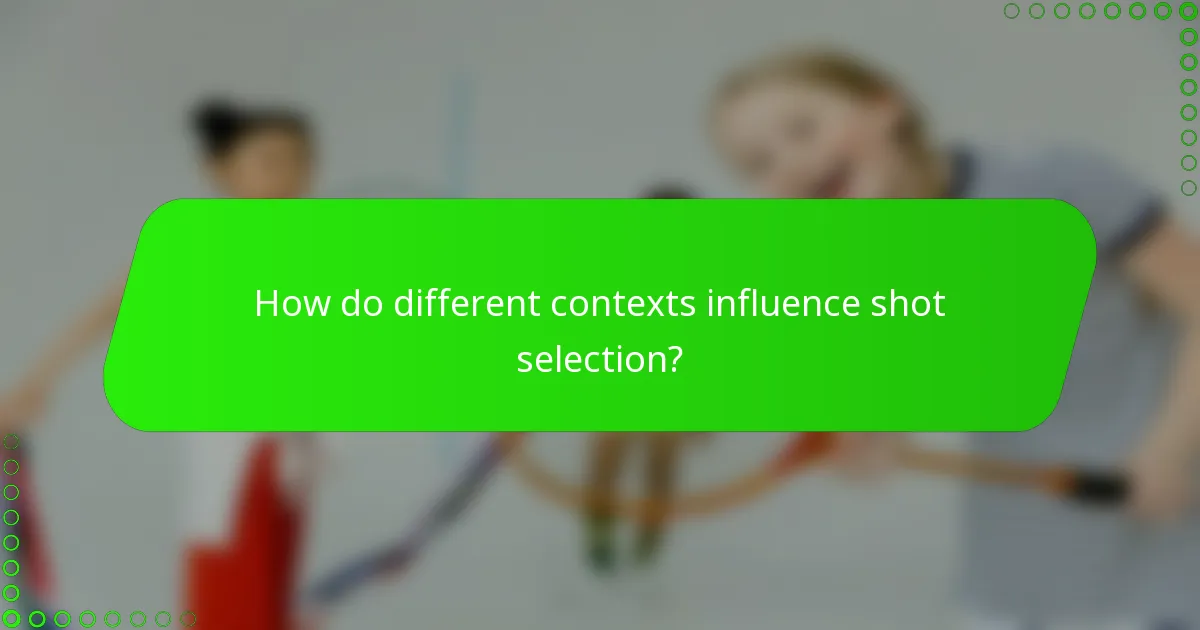 How do different contexts influence shot selection?