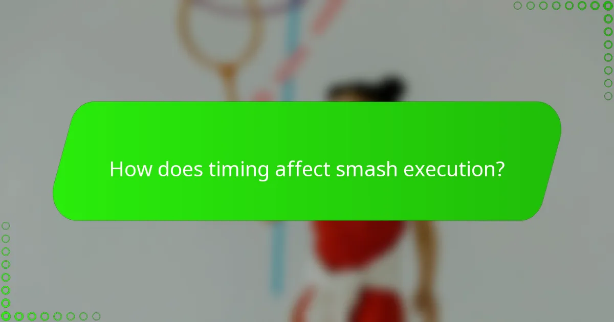 How does timing affect smash execution?